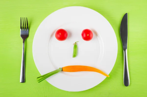 Cara triste de verduras — Fotografia de Stock