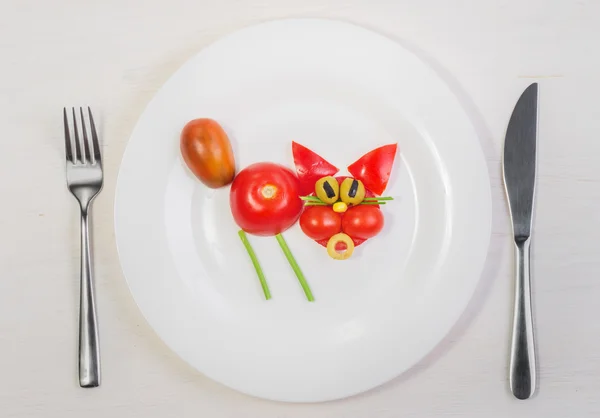 Cat of fresh tomatoes — Φωτογραφία Αρχείου