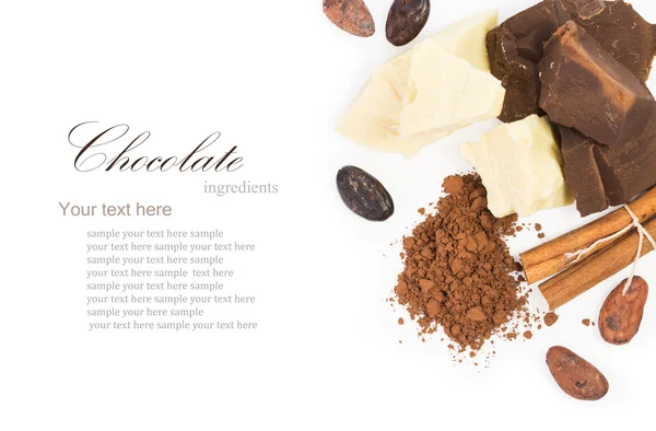 Ingredientes para cocinar chocolate casero —  Fotos de Stock