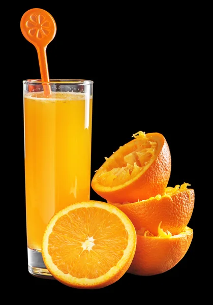 Suco de laranja em um copo — Fotografia de Stock