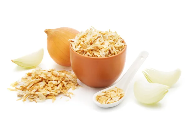 Dried onions   isolated on white background