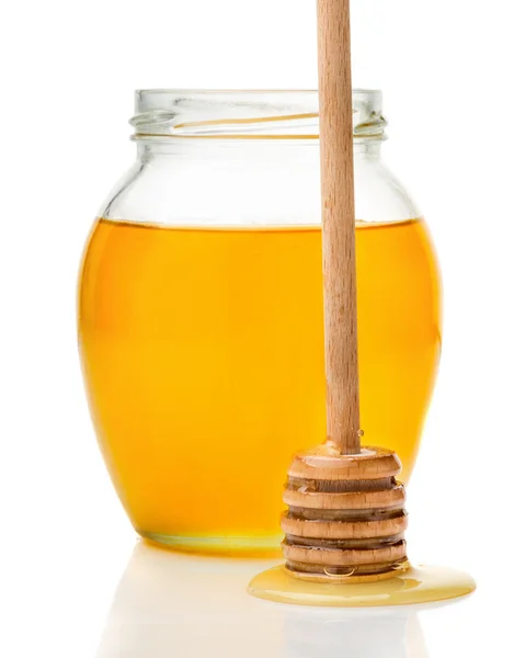 Naturlig honung i ett glas ja — Stockfoto