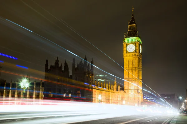 Big ben éjjel Londonban — Stock Fotó