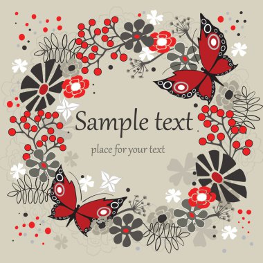 Güzel tebrik kartı. Parlak illüstrasyon