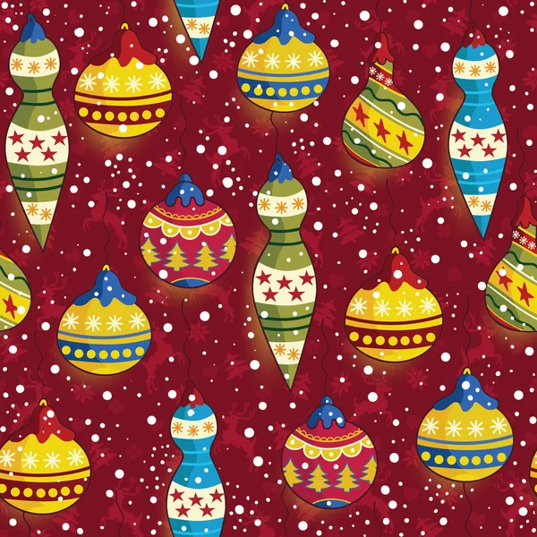 クリスマスボールとシームレスなパターン — ストックベクタ