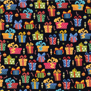 Noel hediye kutuları. Seamless modeli.