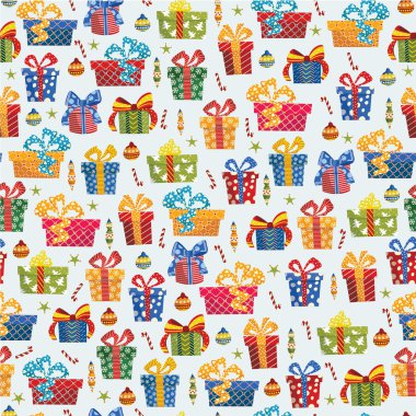 Noel hediye kutuları. Seamless modeli.