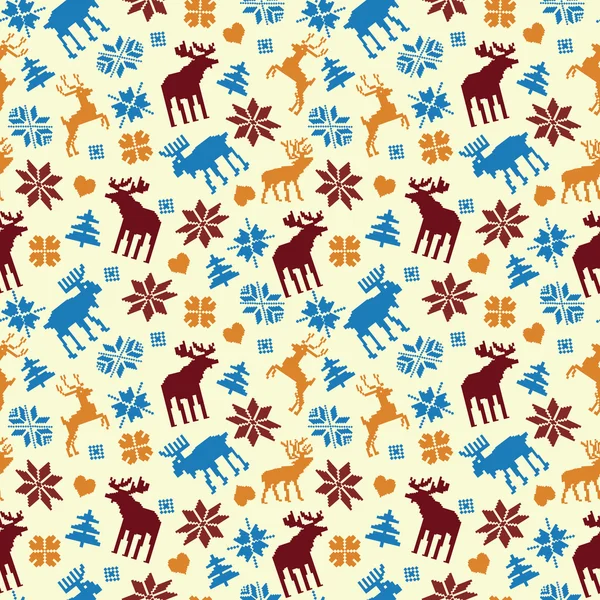 Noel Dikişsiz desen geyikler, kar tanesi ve diğerleri ile elem