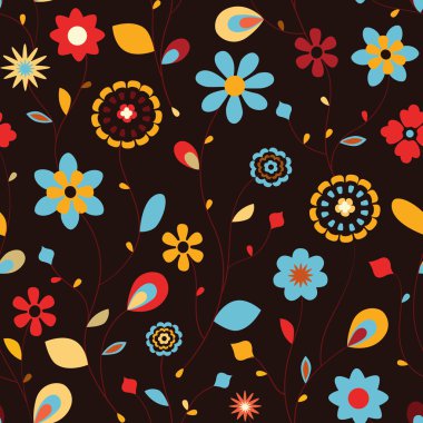 Soyut çiçek seamless modeli. EPS 8