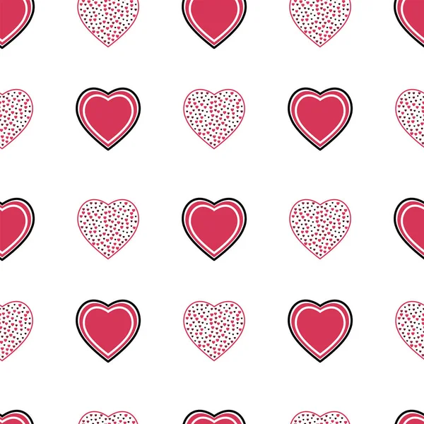 Hearts Seamless Pattern Fabric Design Wrapping Paper — Stock Vector