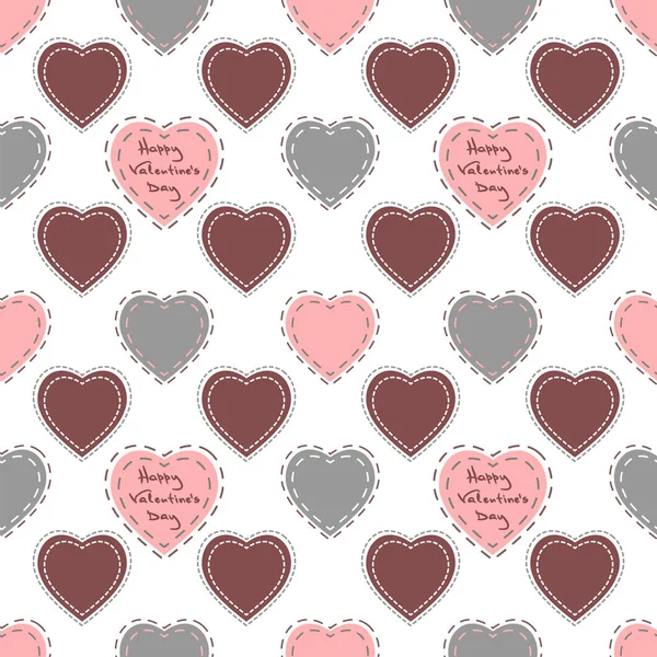 Hearts Seamless Pattern Fabric Design Wrapping Paper — Stock Vector