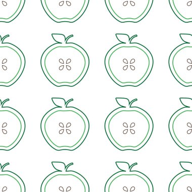 Dağınık kesilmiş elmalar. Sarı yeşil kırmızı renkler. Kusursuz desen