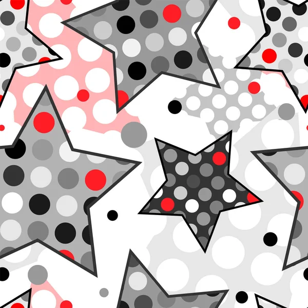 Les Étoiles Avec Des Cercles Différentes Tailles Couleurs Sont Dispersées — Image vectorielle
