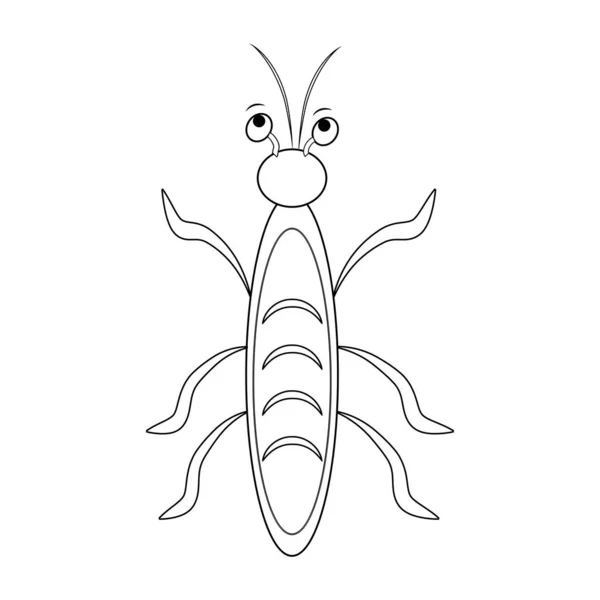 Insecte Colorier Par Les Enfants Bug Sur Fond Blanc Avec — Image vectorielle