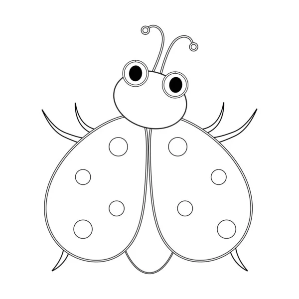 子供による着色のための昆虫 大きな要素を持つ白い背景のバグ — ストックベクタ