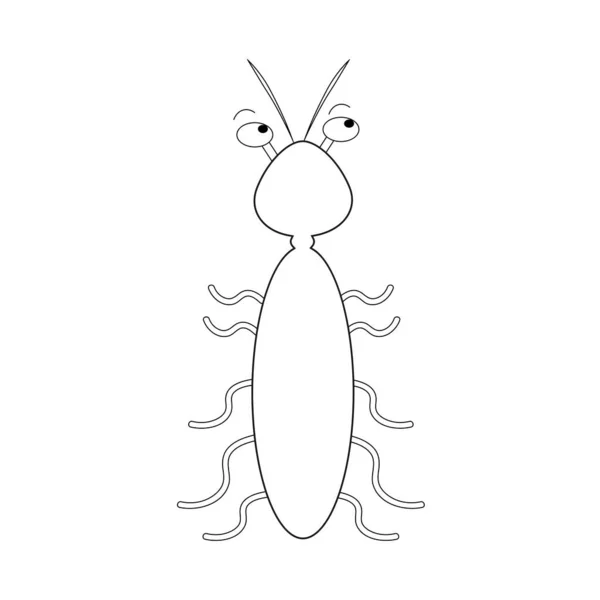 Insectos Para Colorear Por Los Niños Bug Sobre Fondo Blanco — Vector de stock