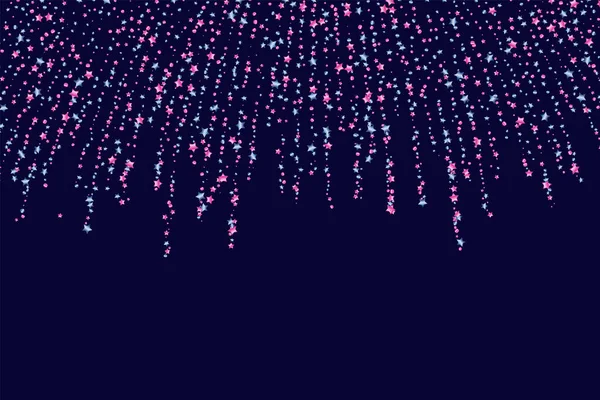 Confetti Blue Pink Stars Fireworks Blue Metallic Pink Metallic Dark — Stock Vector