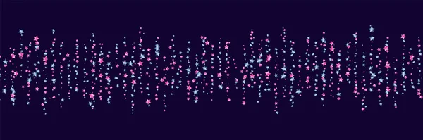 Konfetti Niebieskich Różowych Gwiazd Fajerwerki Niebieski Metaliczny Różowy Metalik Ciemnoniebieskim — Wektor stockowy