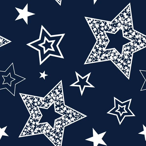 stock vector Multi-colored stars of different sizes by throwing. Seamless pattern.