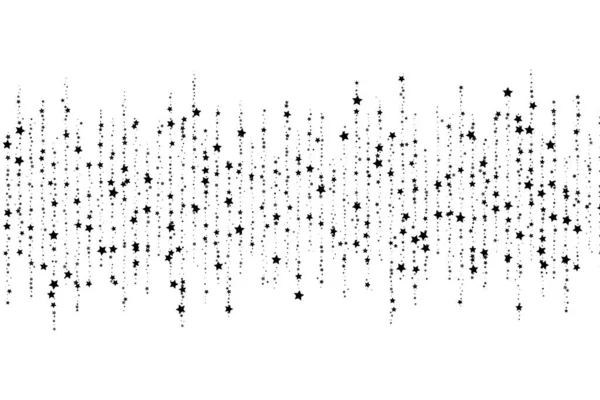 Zwarte Sterren Zijn Verspreid Langs Lijnen Mooie Vakantie Achtergrond Witte — Stockvector