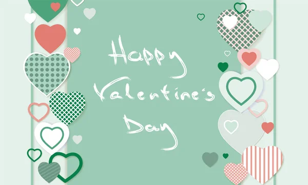 Fond Cœur Coeurs Délicats Aux Couleurs Pastel Happy Valentines Day — Image vectorielle