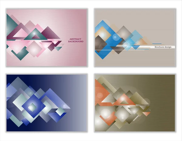 Sada Abstraktních Pozadí Bright Tech Geometrické Pozadí Obdélníků Trojúhelníků Corporate — Stock fotografie