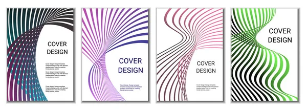 Design Covers Magazines Banners Posters Set Covers Multicolored Wavy Parallel — Stock Photo, Image