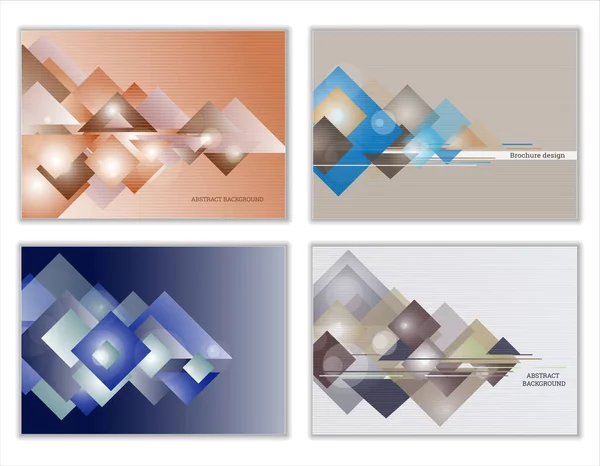 抽象的な背景のセット 長方形と三角形で作られた明るい技術幾何学的背景 バナー カバー 壁紙の企業デザイン — ストック写真