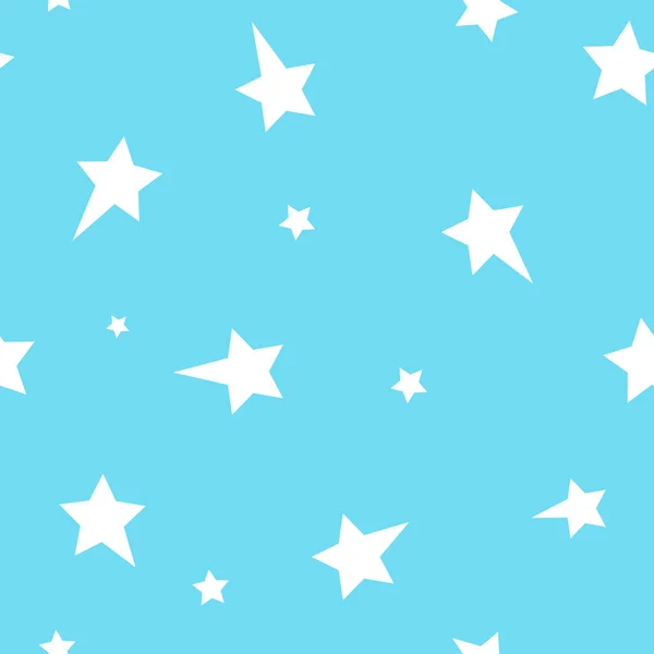 Αστέρια Διαφόρων Μεγεθών Χωρίς Ραφή Μοτίβο Χαρούμενο Σχέδιο Για Ύφασμα — Διανυσματικό Αρχείο