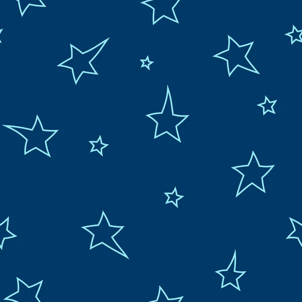 Sterne Verschiedenen Größen Nahtloses Muster Fröhliches Design Für Stoff Geschenkpapier — Stockvektor