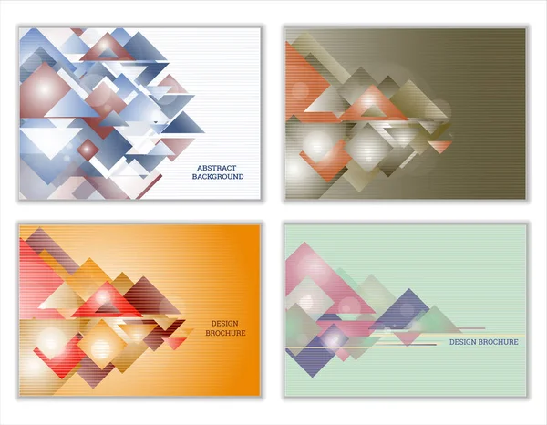 Zbiór Abstrakcyjnych Tła Bright Tech Geometryczne Tło Wykonane Prostokątów Trójkątów — Zdjęcie stockowe