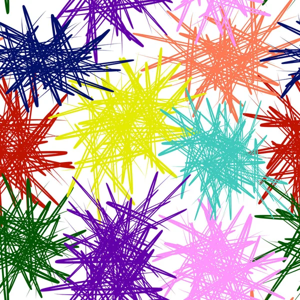 Scribble Desenhos Infantis Multicoloridos Fundo Sem Costura Design Incomum Tecido — Vetor de Stock