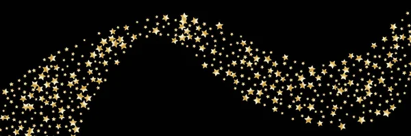 Золотые Блестящие Конфетти Черном Фоне Маленькие Звезды Роскошный Фон Поздравительных — стоковый вектор