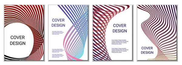 Design Covers Magazines Banners Posters Set Covers Multicolored Wavy Parallel — Stock Photo, Image