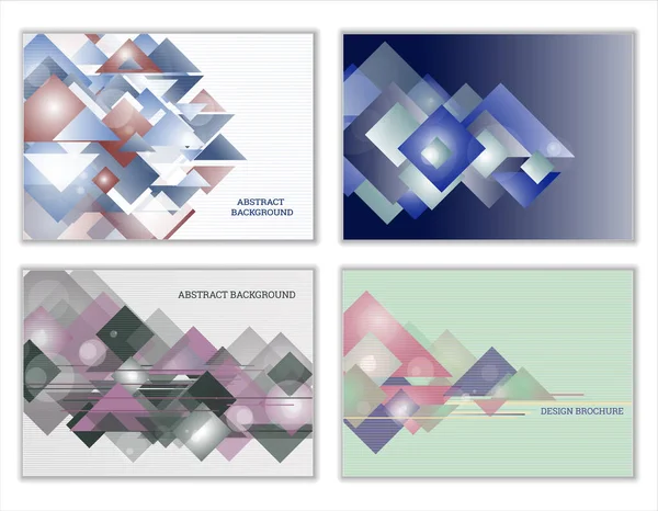 Uppsättning Abstrakta Bakgrunder Ljus Tech Geometrisk Bakgrund Gjord Rektanglar Och — Stockfoto