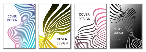 Design Covers Magazines Banners Posters Set Covers Multicolored Wavy Parallel — Stock Photo, Image