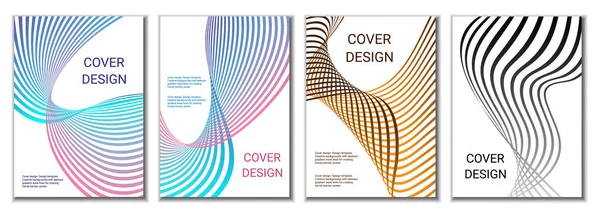 Design Covers Magazines Banners Posters Set Covers Multicolored Wavy Parallel — Stock Photo, Image