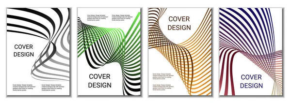 Design Covers Magazines Banners Posters Set Covers Multicolored Wavy Parallel — Stock Photo, Image