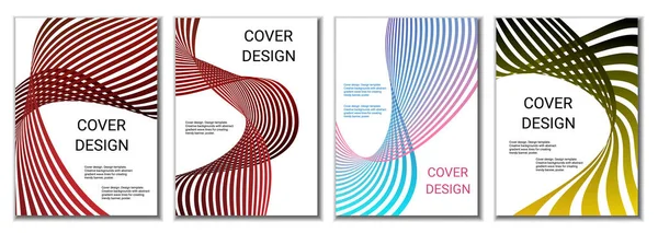 Design Obalů Pro Časopisy Transparenty Plakáty Sada Obalů Multicolored Wavy — Stock fotografie