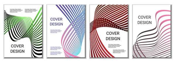 Design Covers Magazines Banners Posters Set Covers Multicolored Wavy Parallel — Stock Photo, Image