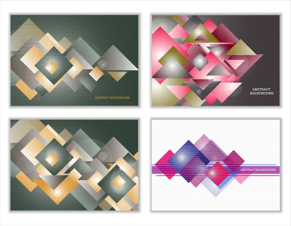 抽象的な背景のセット 長方形と三角形で作られた明るい技術幾何学的背景 バナー カバー 壁紙の企業デザイン — ストック写真