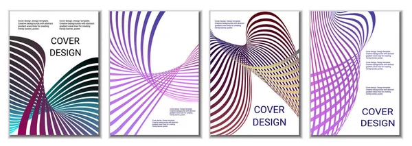 Progettazione Copertine Riviste Banner Manifesti Set Copertine Linee Nastri Gradiente — Foto Stock