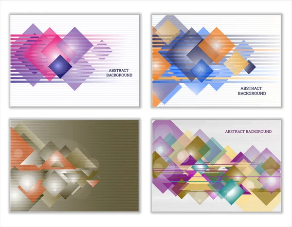 抽象的な背景のセット 長方形と三角形で作られた明るい技術幾何学的背景 バナー カバー 壁紙の企業デザイン — ストック写真