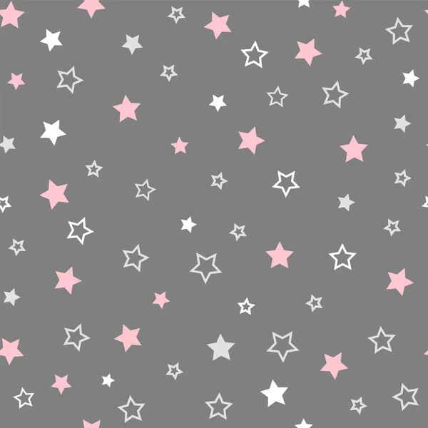 Multi Colored Stars Different Sizes Throwing Seamless Pattern Design Fabric — Stock Vector