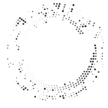 Noktalı yarı tonlu monokrom dokusu. Çember, Zen. Minimalizm, vektör. Posterler, web siteleri, kartvizitler, kartpostallar, iç tasarım için arka plan.
