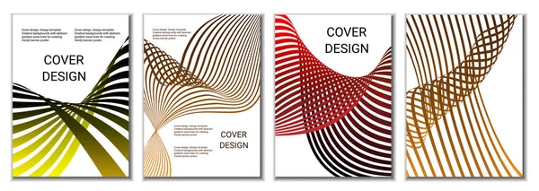 Design Geometrico Della Copertina Set Astratto Sfondo Insolito Nello Stile — Vettoriale Stock