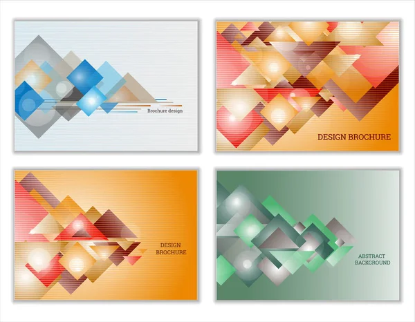 Sada Abstraktních Pozadí Bright Tech Geometrické Pozadí Obdélníků Trojúhelníků Corporate — Stockový vektor
