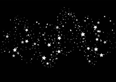 Siyah arka planda kayan yıldız konfetisi. Şenlik arka planı. Soyut doku. Tasarım elemanı. Vektör illüstrasyonuName.