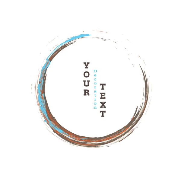 Malířské Tahy Zen Inkoust Kruh Emblém Mnohobarevné Kruhové Tahy Inkoustem — Stockový vektor