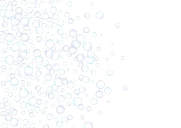 Bulles Savon Grandes Petites Éparpillées Hasard Sur Fond Blanc Nuances — Image vectorielle